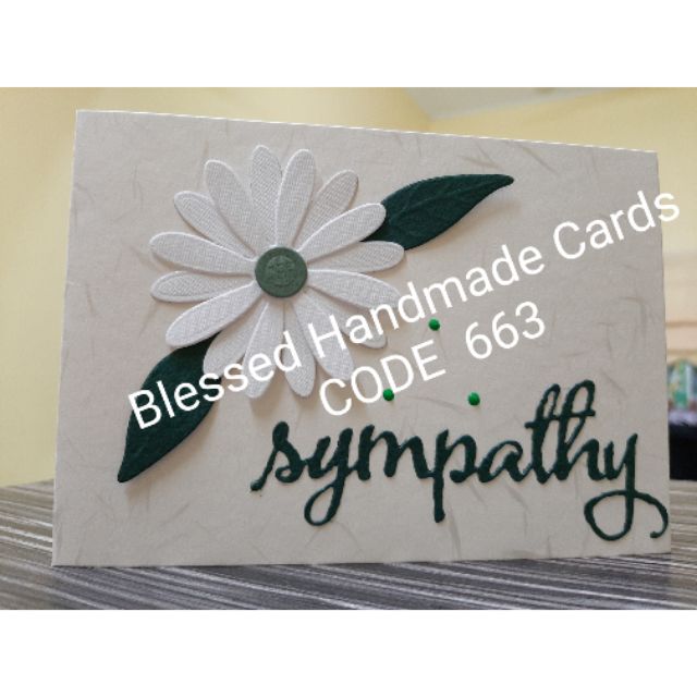 Handmade Card - Sympathy Card (A6 size- folded card)