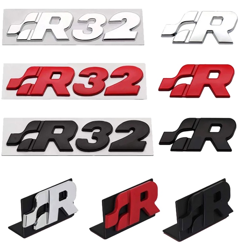 3D Metal R32 Car Logo grille Badge Modified Car Sticker For VW Golf ...