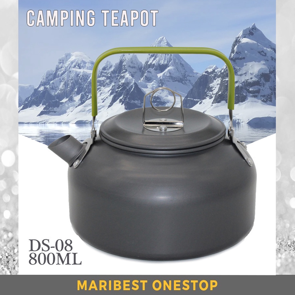 DS-08 0.8L Camping Teapot Coffee Pot Aluminum Kettle Portable Water ...