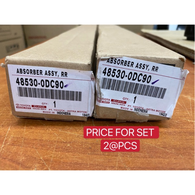 Original Toyota Vios Ncp150 Nsp151 2014 2019 Rear Absorber L R Set 2 Pcs 48530 0dc90 Shopee Malaysia
