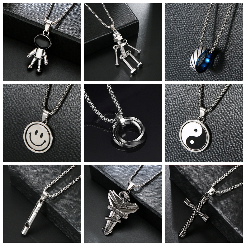 Singul Men Cuba Necklace Hip Hop Style Stainless Steel Titanium Chain Rantai Leher Lelaki Necklace for Men Women Pendant Chain