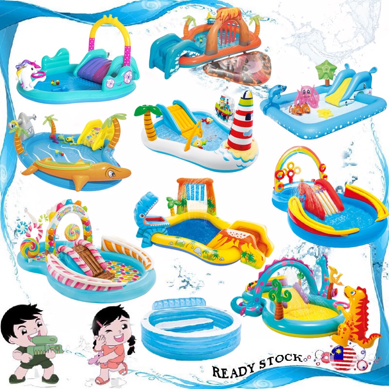 10 DESIGN Play Center Children Toy Playground Inflatable Kids Swimming Pool Water Slide Kolam Mandi Gelongsor