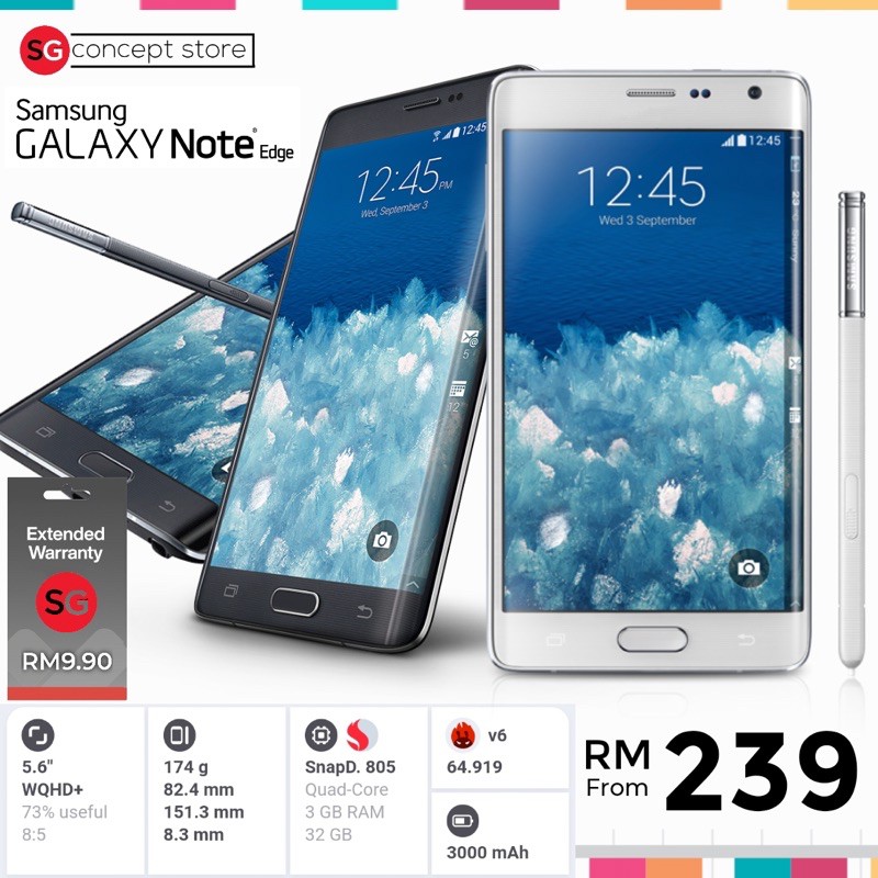 Samsung Galaxy Note Edge Sc 01g 3gb 32gb Original Secondhand Shopee Malaysia