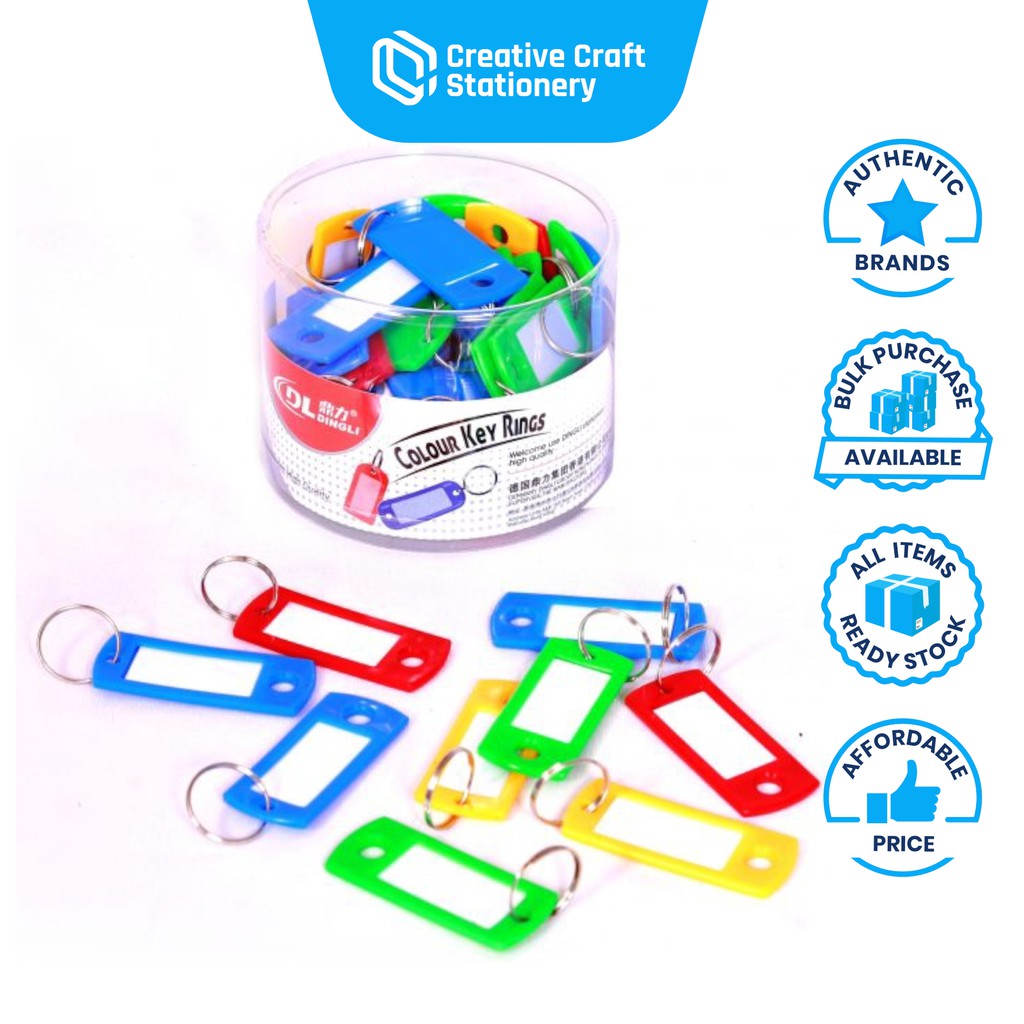 DL054 Color Keychain / Plastic Key Holder Tag Label Keys tag key ring
