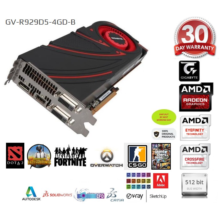 Asus Radeon R9 290 512 Bit 4gb Gddr5 Hdmi Dvi 4k Dp Pcie 3 0 Graphics Card Support Up To 3 4k Displays Shopee Malaysia