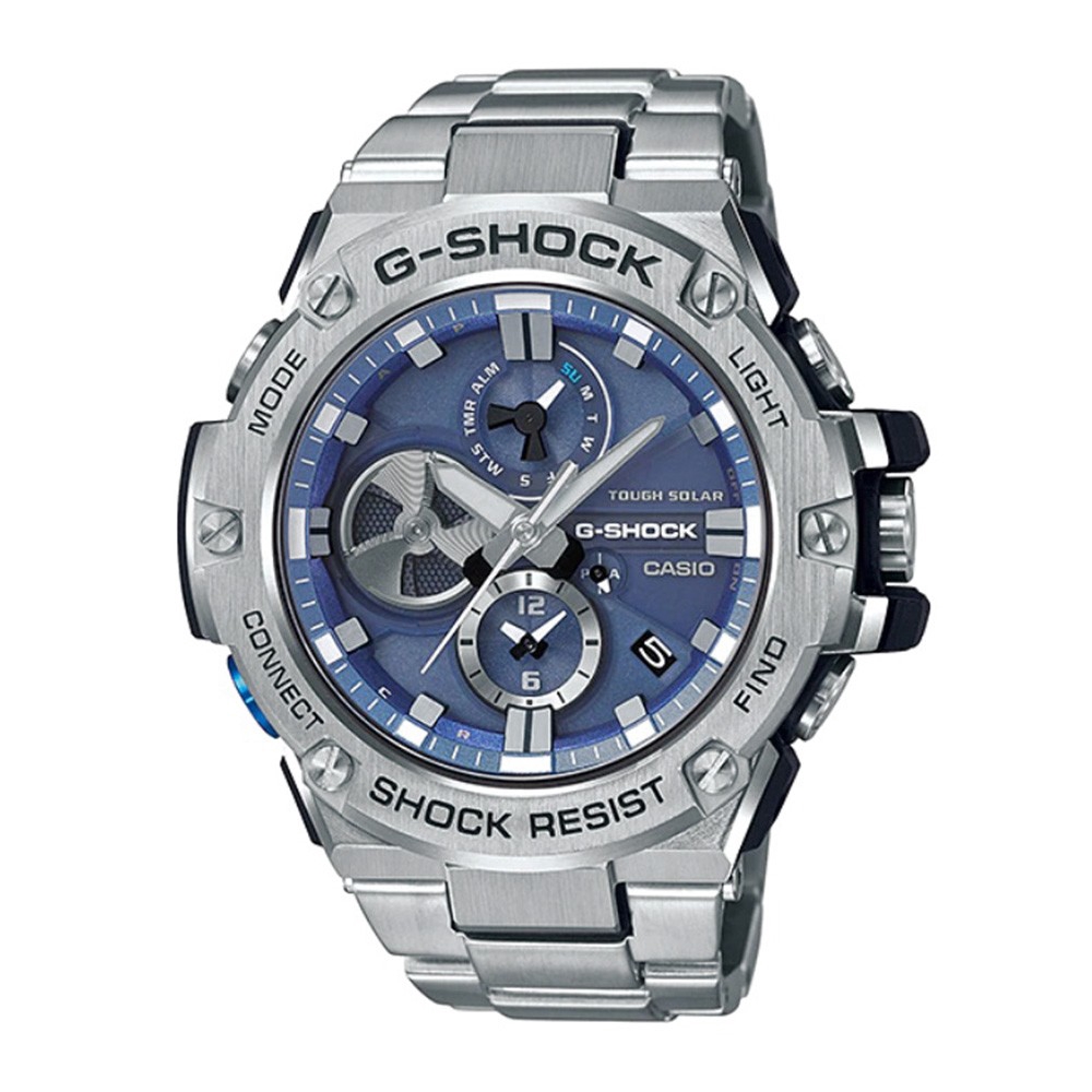 Casio G Shock G Steel Gst B100d 2a Bluetooth Wristwatch Tough Solar Watch Blue Shopee Malaysia