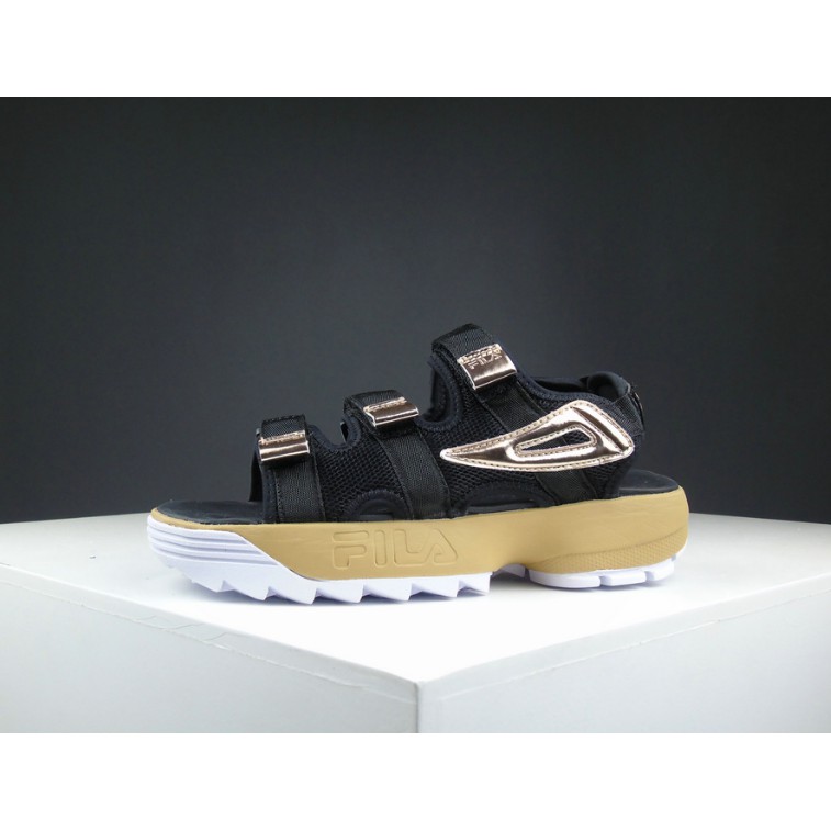 fila sandals mens gold