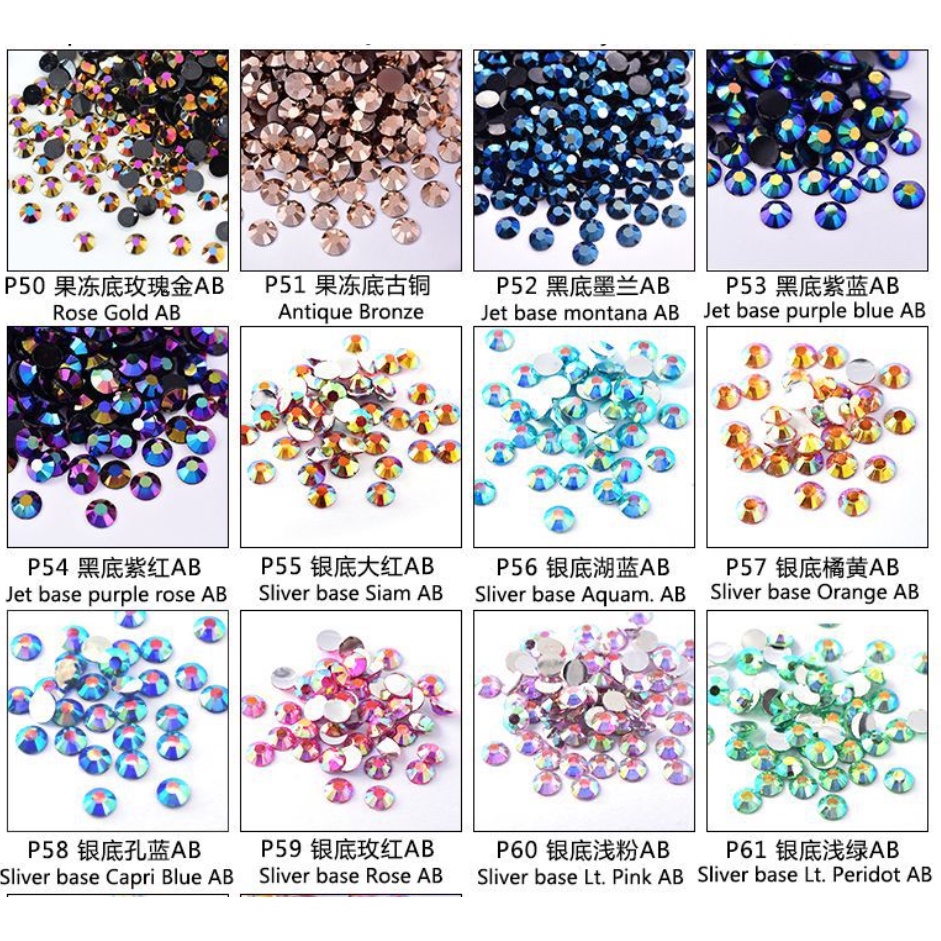 [1000 PCS] Rhinestone 3mm Gems Henna Beads Tasbih Nail Beads Gem Tasbih Nail Art Gem Non Hotfix [P51-P90]