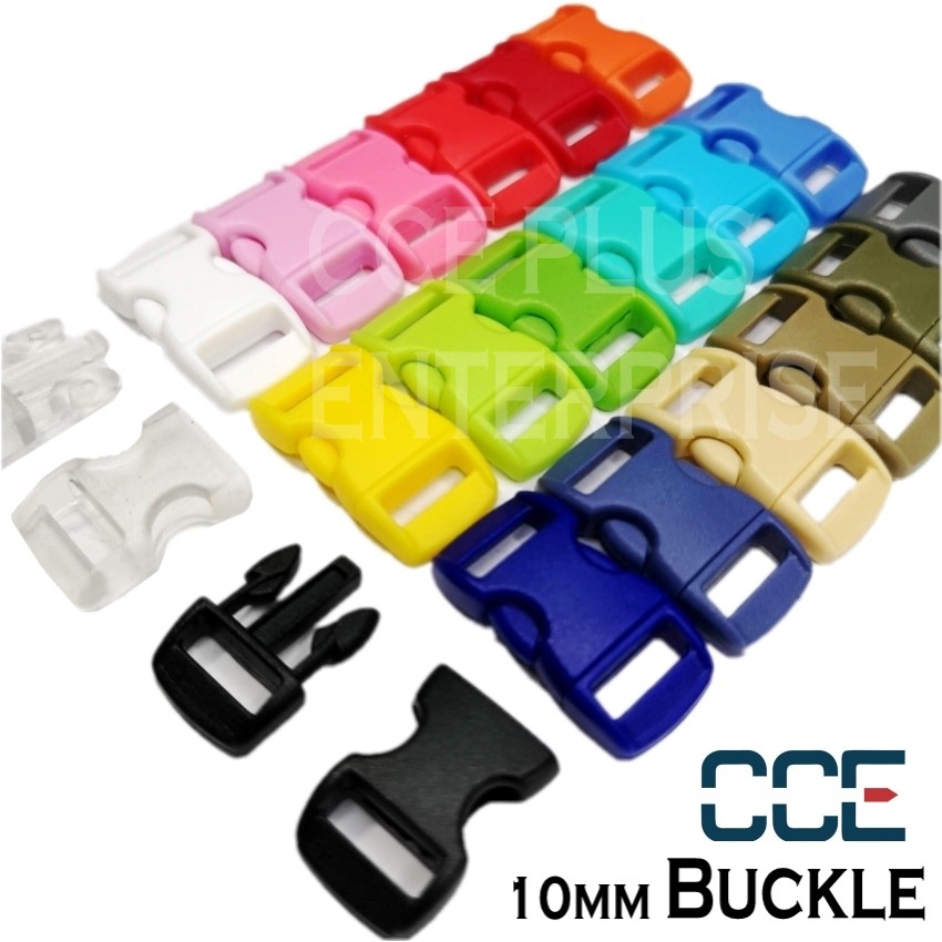 10mm Small Plastic Buckle 3/8" for Paracord Bracelet Belt Bag Clasp Strap Backpack Parts Dog Collar Curved Outdoor