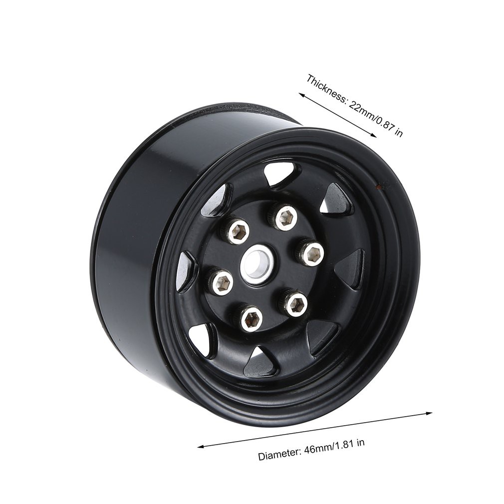 AX515BK Metal Wheel Rim 4PCS Beadlock Wheel Hub 1.55 Inch RC Car Aluminum  Alloy Black Wheel Rim for 1/10 RC Crawler Car MN99 MN90