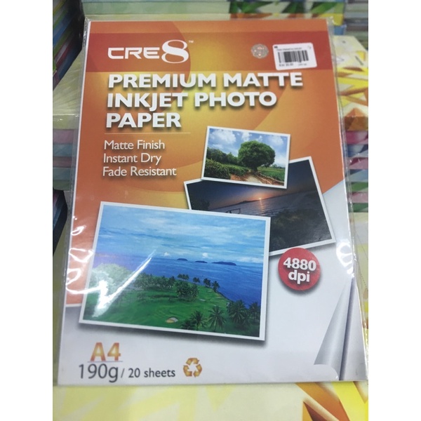 cre8 pgp260 a4 premium inkjet glossy photo paper 190gsm / 20 sheets ...