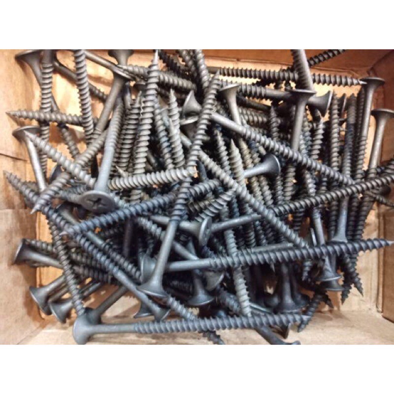 1box 1kg 3 4 1 1 1 4 1 1 2 2 2 1 2 X 6 8 3 5mm Drywall Screws Skru Hitam Kayu