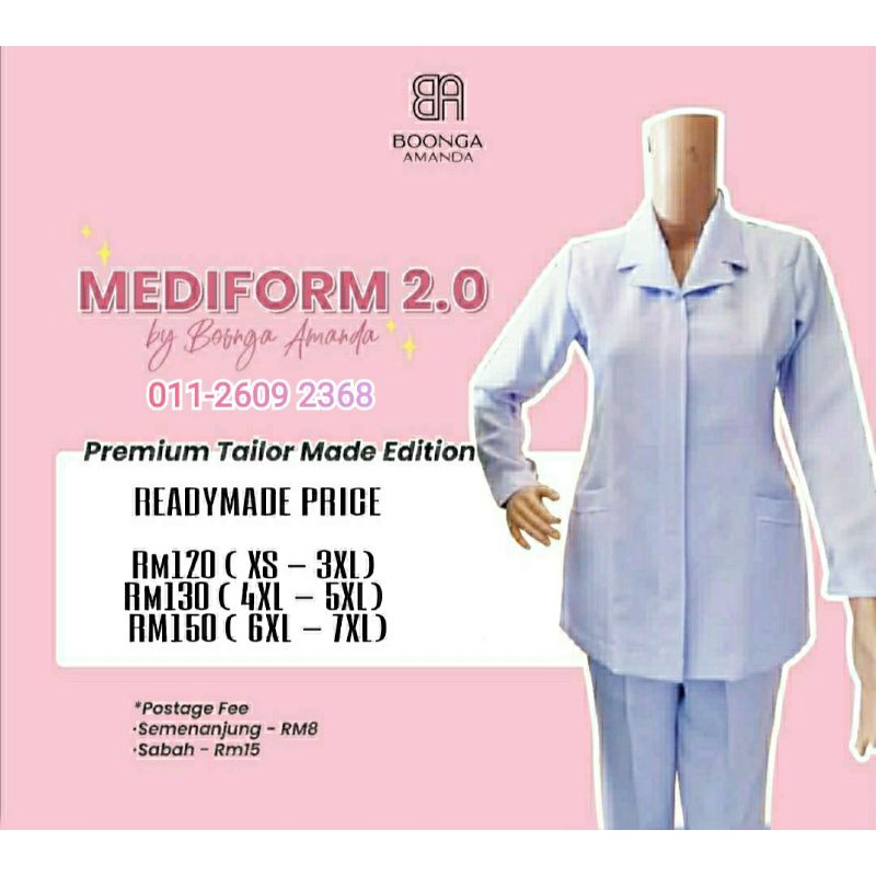 Baju Uniform Misi Nurse Jururawat Sister Kkm Putih By Boonga Amanda Shopee Malaysia 