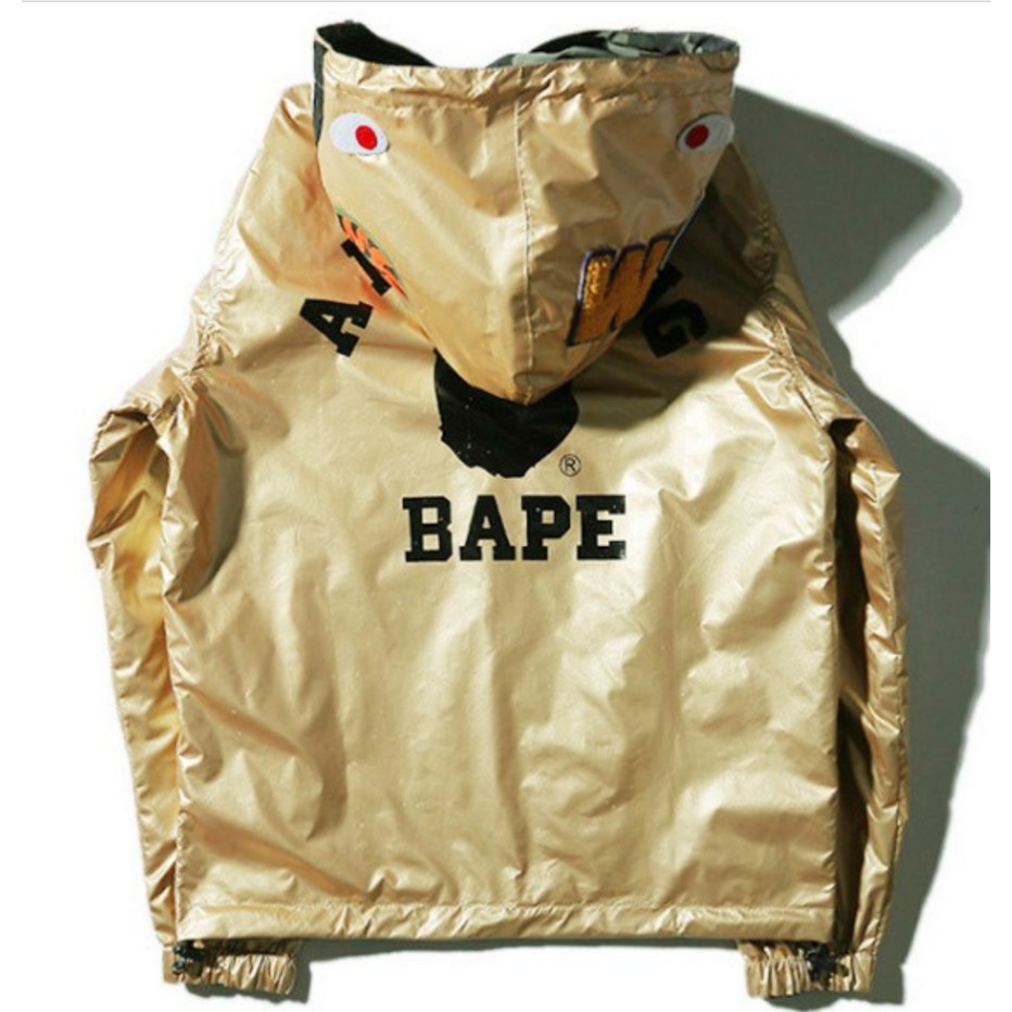 gold bape windbreaker