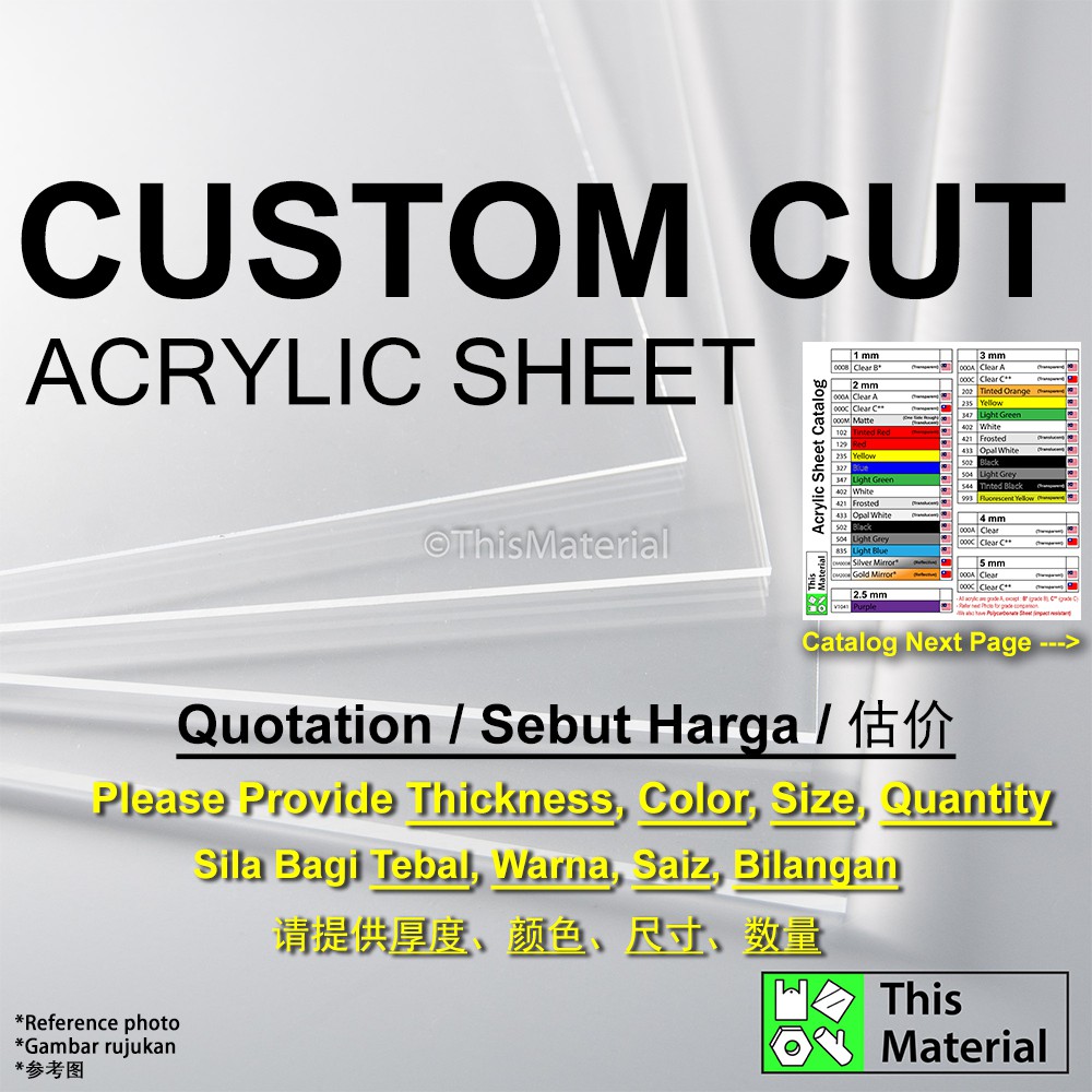  custom cut acrylic sheet papan perspek saw cut laser cut beecost
