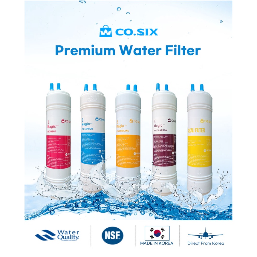 CO.SIX Korea Magic Plus Premium Water filter  U Type 8 Inch,  Drinking Water purifier Filter Cartridge, Water system