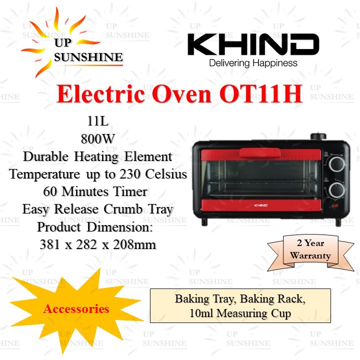 Khind 11L Electric Oven OT11H (Toaster Oven) Shopee Malaysia
