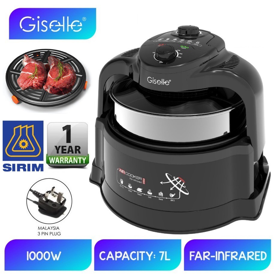 (Energy Saving) 7L Giselle Air Fryer with Glass Lid and Extender Ring