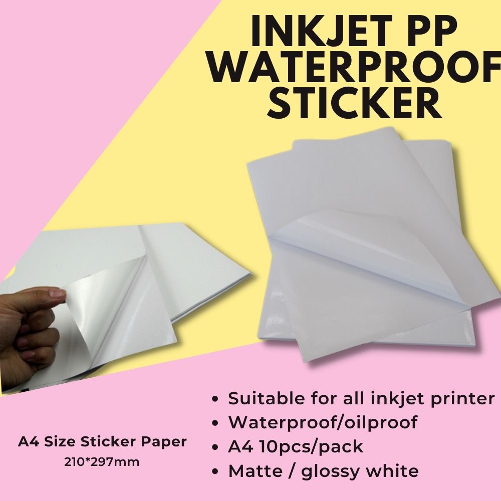 Sticker A4 Waterproof, Sticker Kalis Air, Sticker Frozen, White PP For
