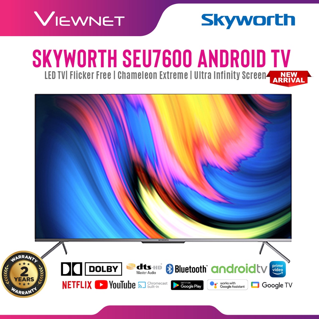 Skyworth Android Smart TV Infinity Screen UHD TV DVB-T2 4K Google TV ...