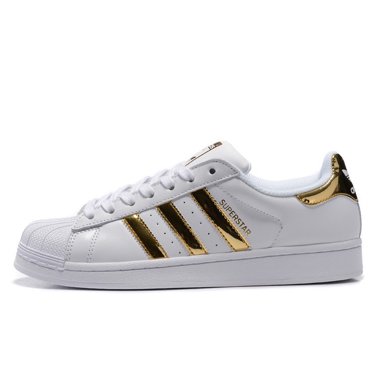 adidas white and gold sneakers