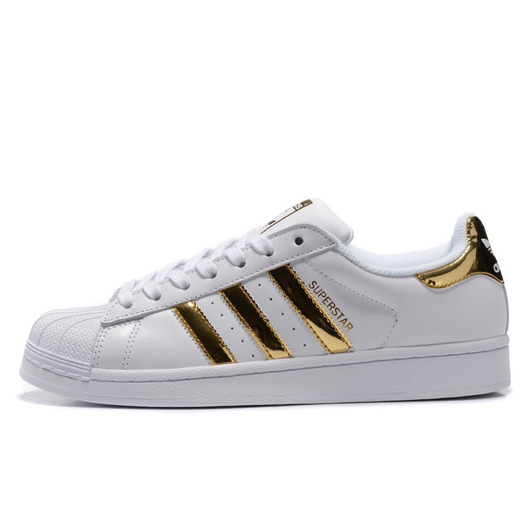 adidas superstar womens white and gold