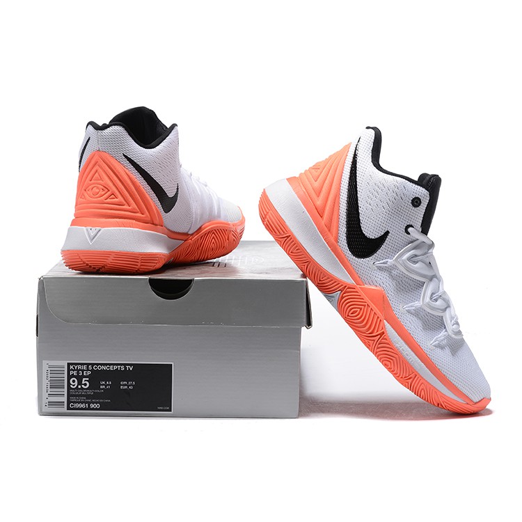 kyrie 5 white orange