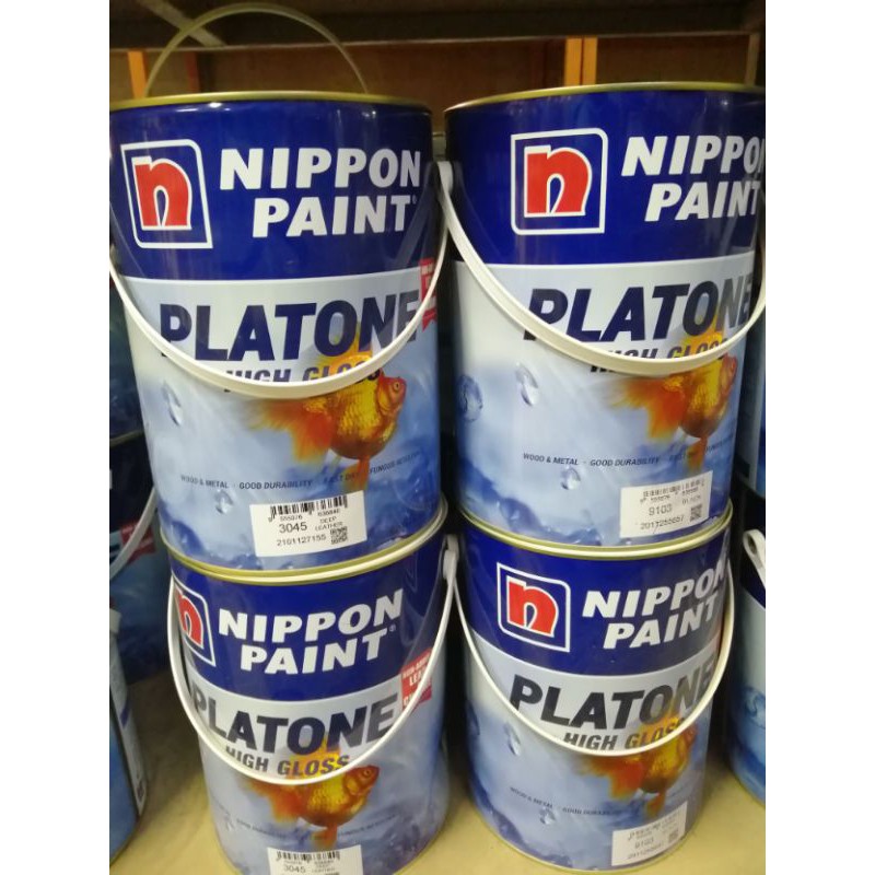 NIPPON PAINT PLATONE HIGH GLOSS 5LITER /CAT BESI DAN KAYU /PAINT /CAT