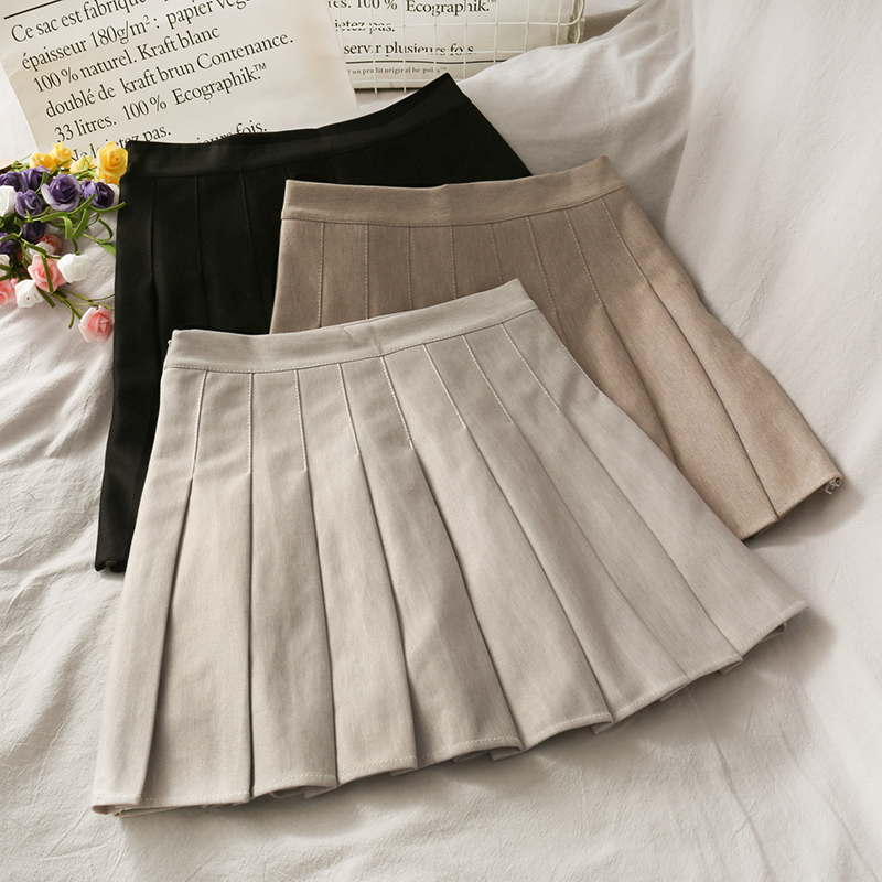 Retro High Waist A Line Pleated Skirt Women 2021 Classic Solid Color Mini  Skirt Short Skirts Ready stock | Shopee Malaysia