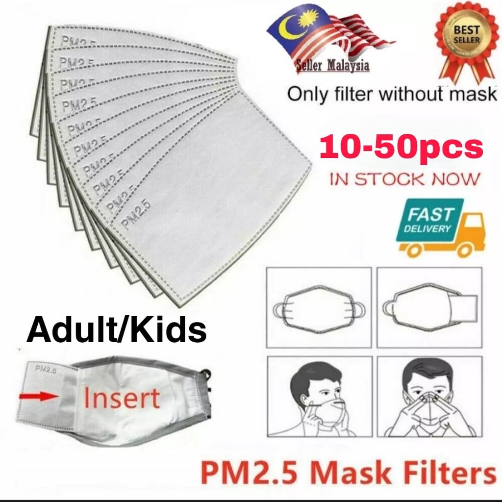 10 Pack PM 2.5 Activated Carbon Filter Insert Replaceable Anti Haze Filter Paper 