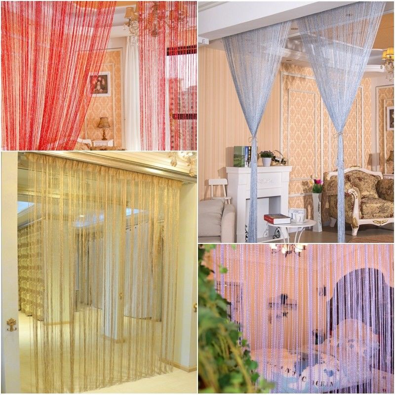 3m Glitter Line String Curtain Beads Window Panel Room Divider
