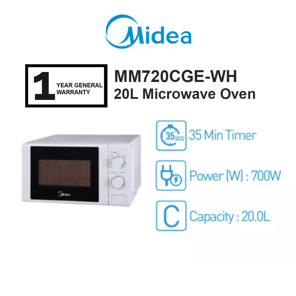 Midea Microwave Oven With Defrost Function MM720CGE-WH/MM720CGEWH-White ...