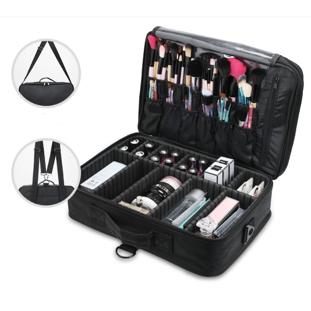 makeup bag with brush compartment