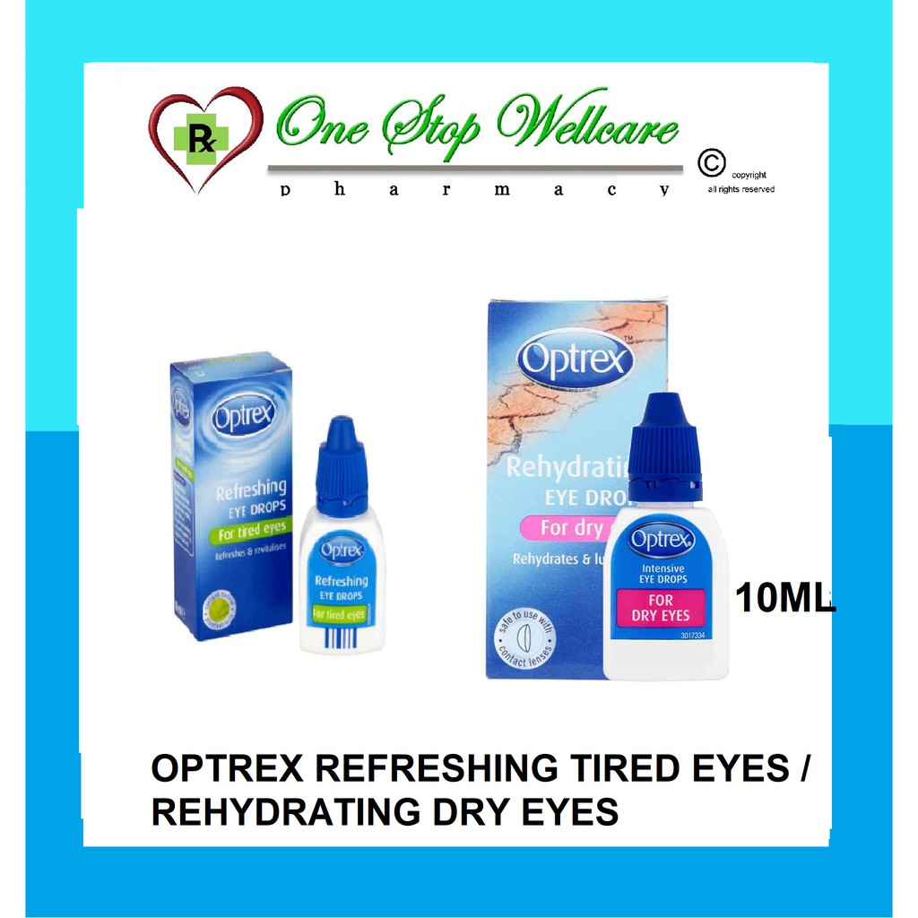 OPTREX REHYDRATING EYE DROPS DRY EYES 10ML/ REFRESHING EYE DROPS TIRED