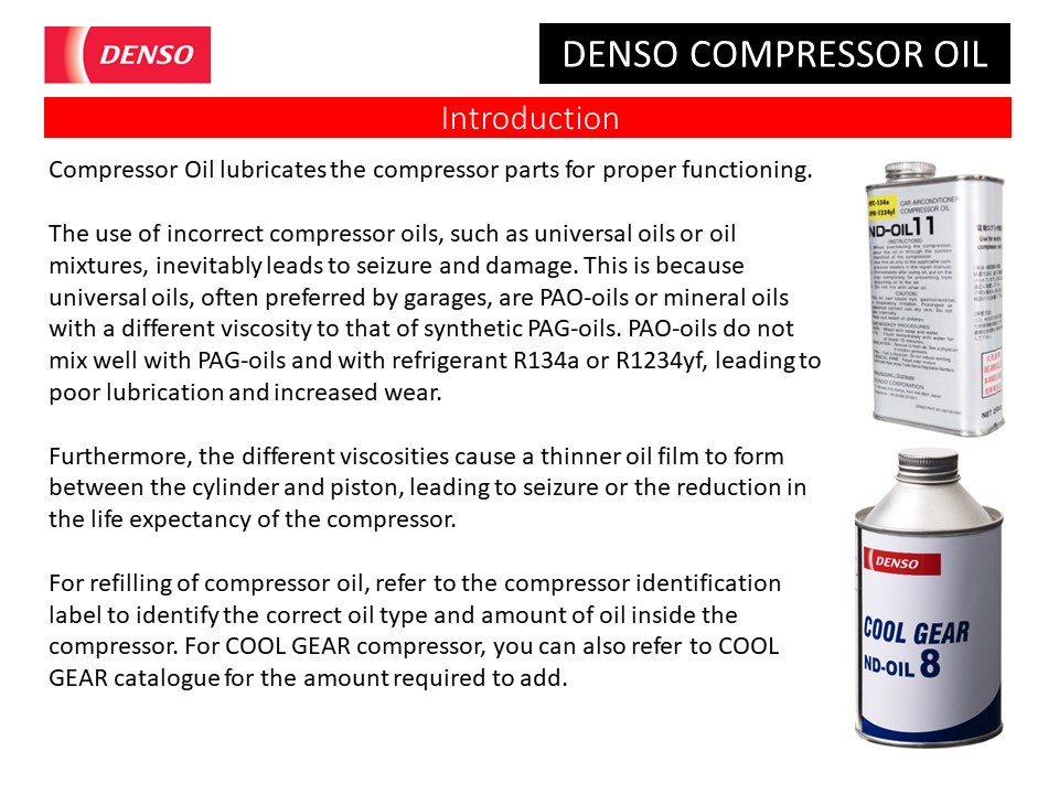 Denso Cool Gear 446963-0240 ND-OIL 8 R134a Car Air Conditioner ...