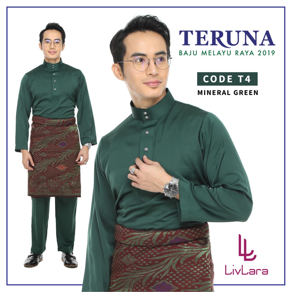 Baju Melayu Cekak Musang Lelaki Hijau Raya 2021 Hot Klasik Fit Ready