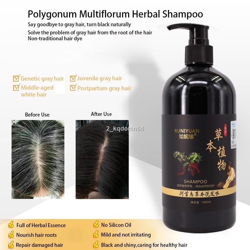 ✤Runiyuan Grey Hair Shampoo Effective White Hair Turns to Black 300ml  Herbal Natural Polygonum Multiflorum Shampoo Heal | Shopee Malaysia