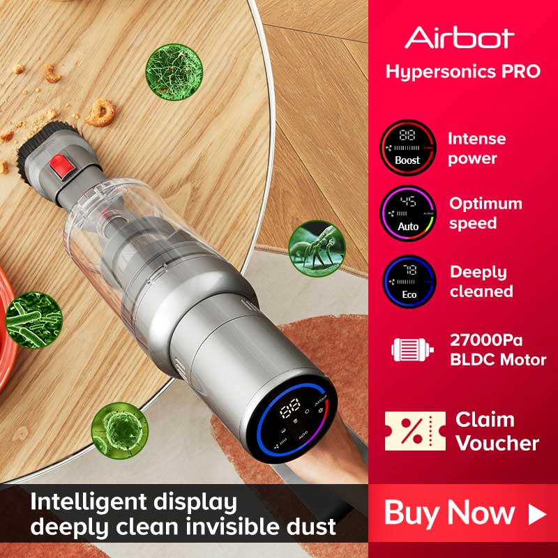 Airbot Hypersonics PRO Smart Cordless Vacuum Cleaner Portable Handheld