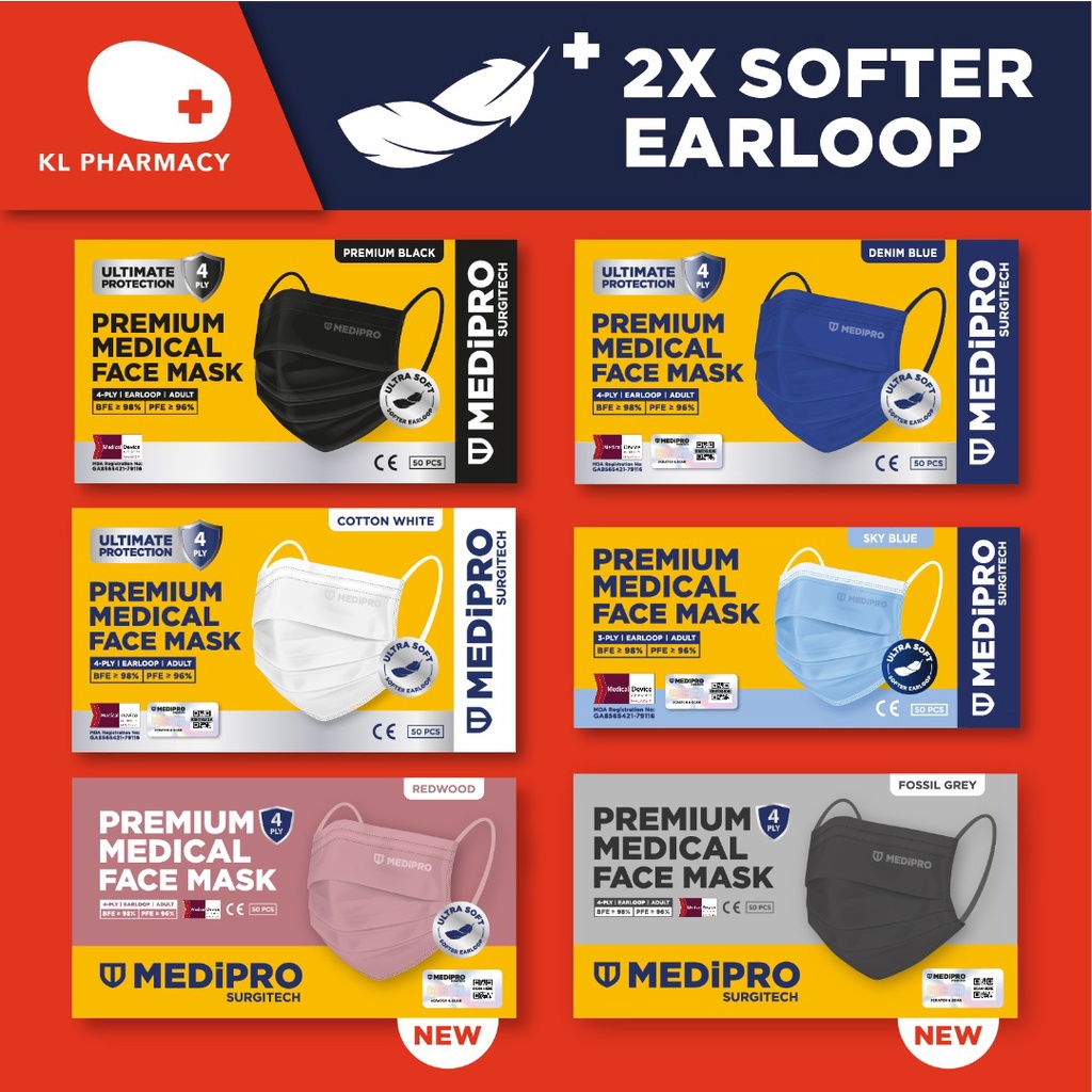 MEDIPRO SURGITECH PREMIUM ULTRA SOFT MEDICAL FACE MASK [READY STOCK IN