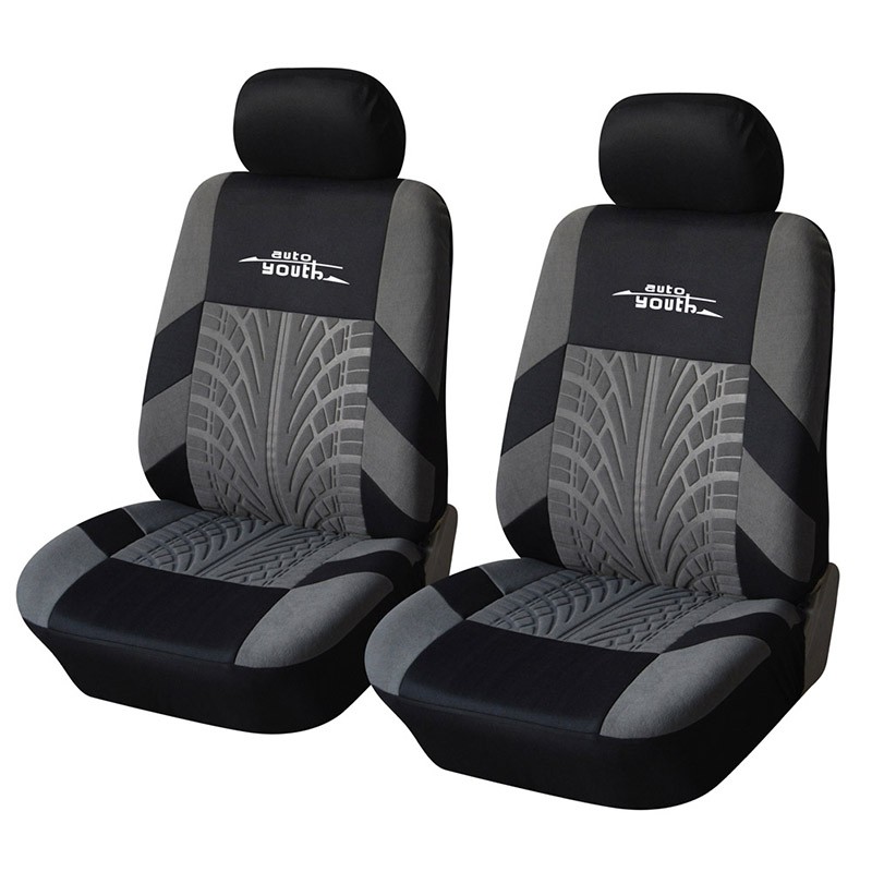 AUTOYOUTH 4PC Hot Sale Front Car Seat Covers Tire Track Design Universal Fit