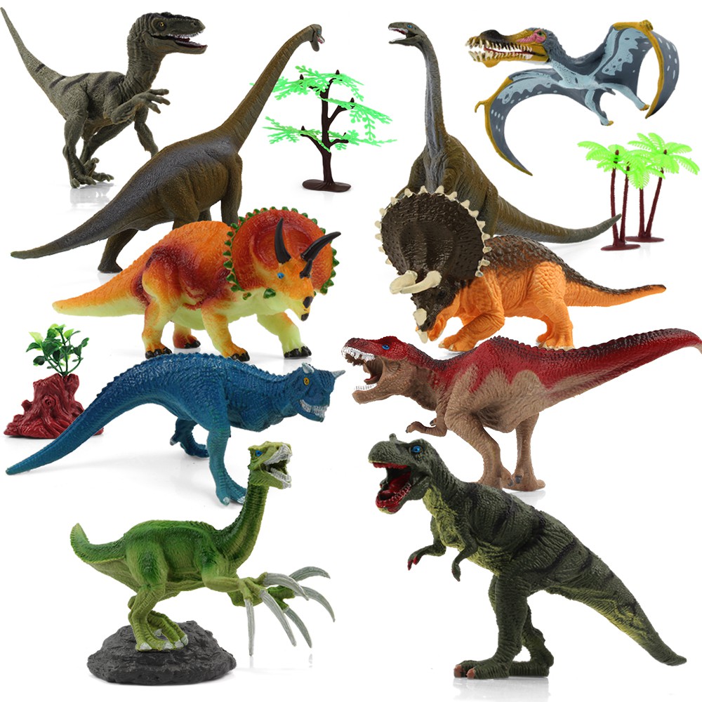 plastic dinosaur set