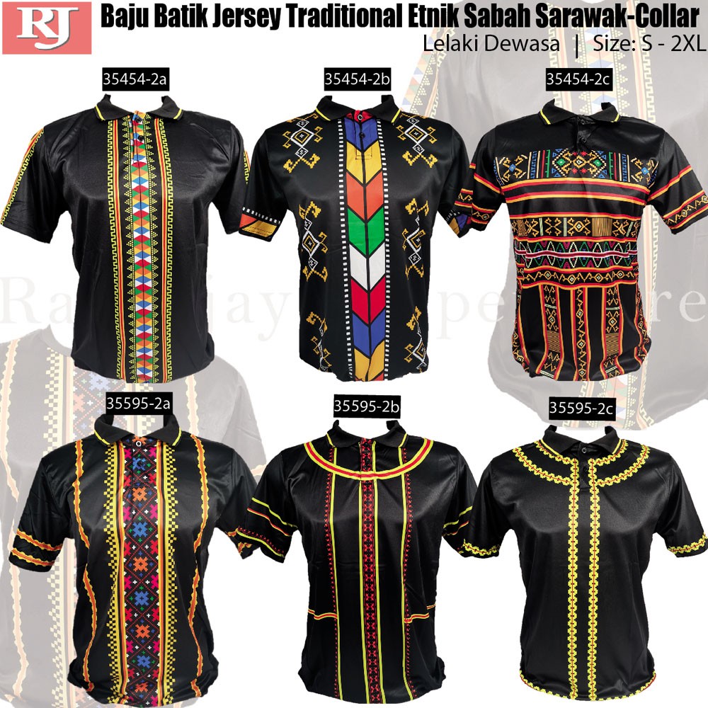 🔥HOT&Wholesale🔥 Baju batik jersey traditional etnik sabah sarawak-Corak ...