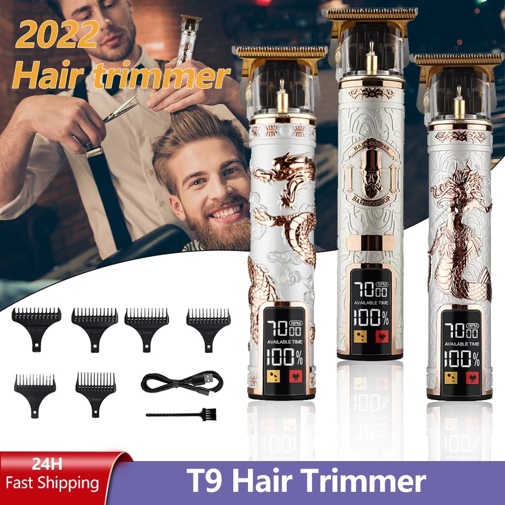 Vintage T9 Hair Clipper Hair Trimmer for Men Electric Shaver Beard Barber Cordless Hair Cutting Machine for Men Hair Cut