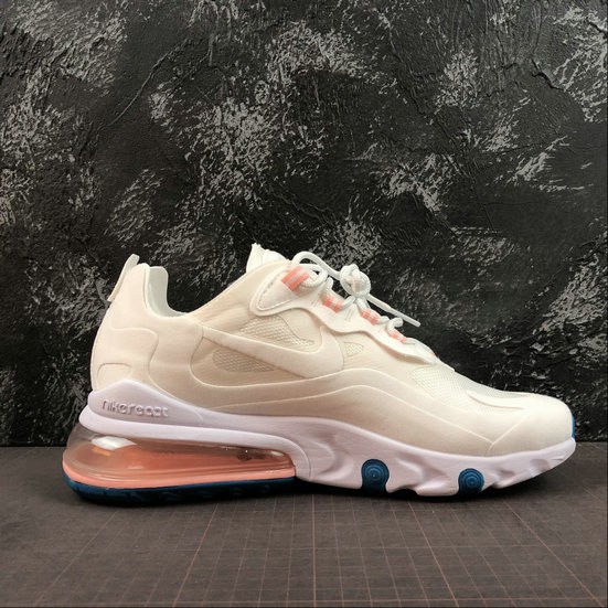 Womens Nike Air Max 270 React White Pink Blue Blanc Rose Bleu Aq9087 126 Shopee Malaysia