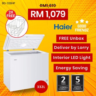 Haier Chest Freezer 332l 328hp Shopee Malaysia