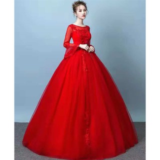 gaun dress red