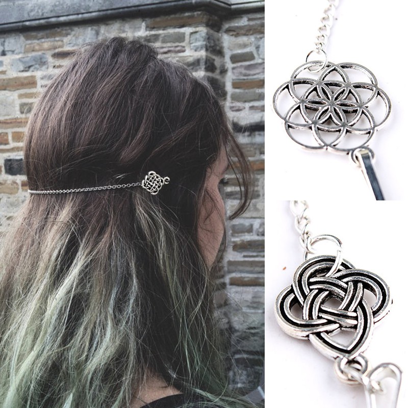 Viking Hair Clip Women Celtic Knot Hair Pin Jewelry Stainless