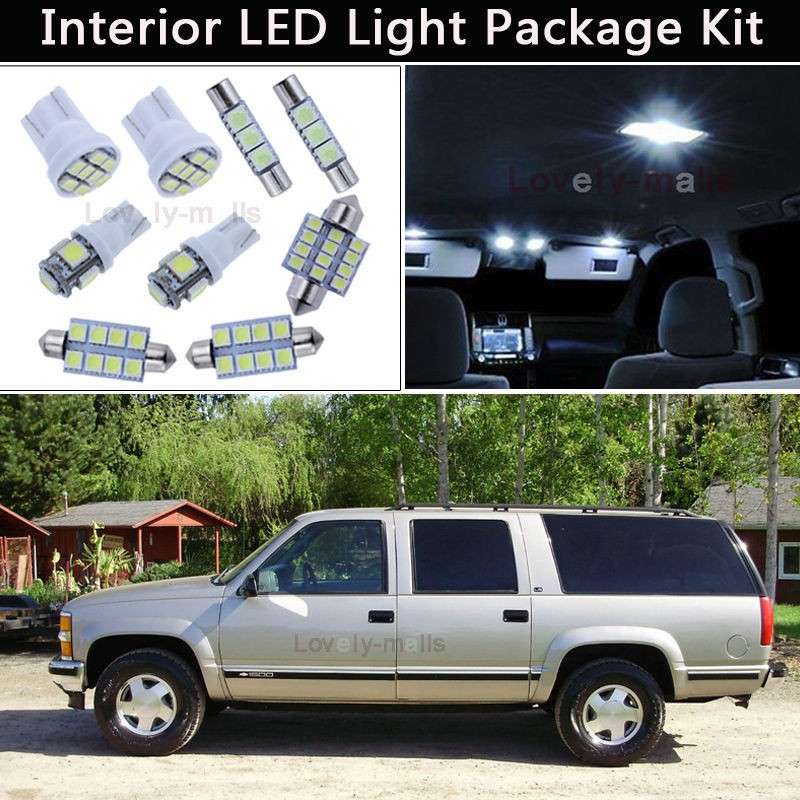 16pcs White Led Interior Lights Package Kit Fit 1995 1999 Chevy Gmc Suburban J1