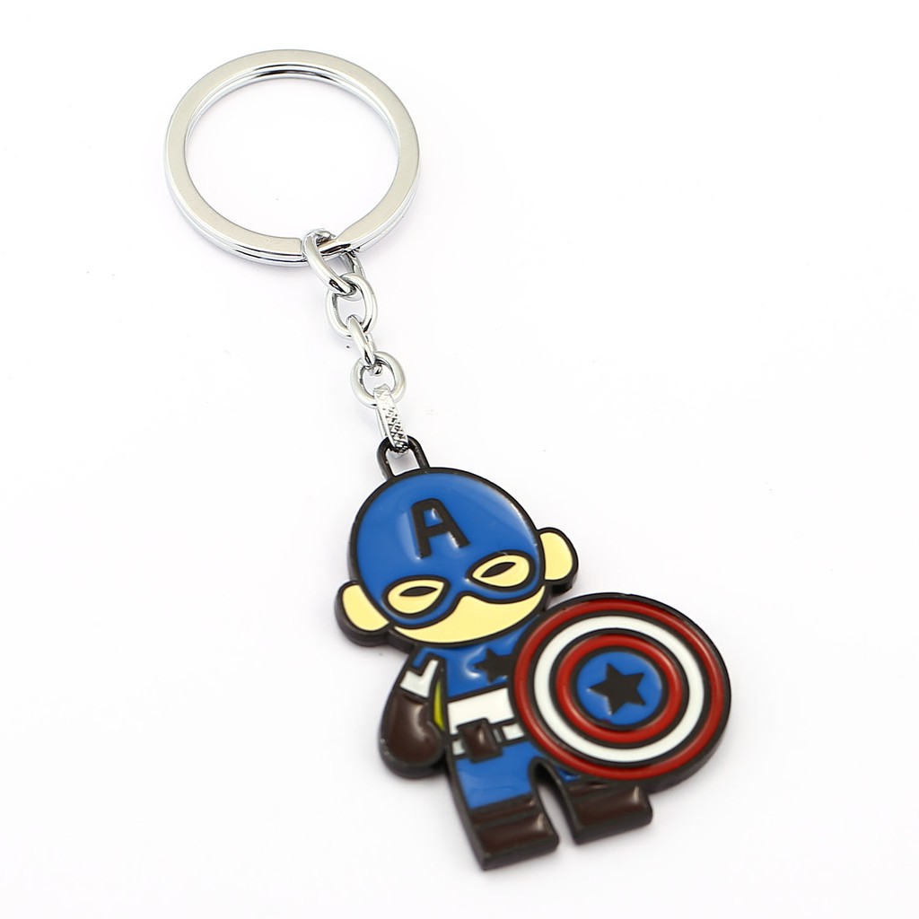 1PC Captain America Shield Cosplay Keyring Rotatable Star Alloy Keychain US Ship 