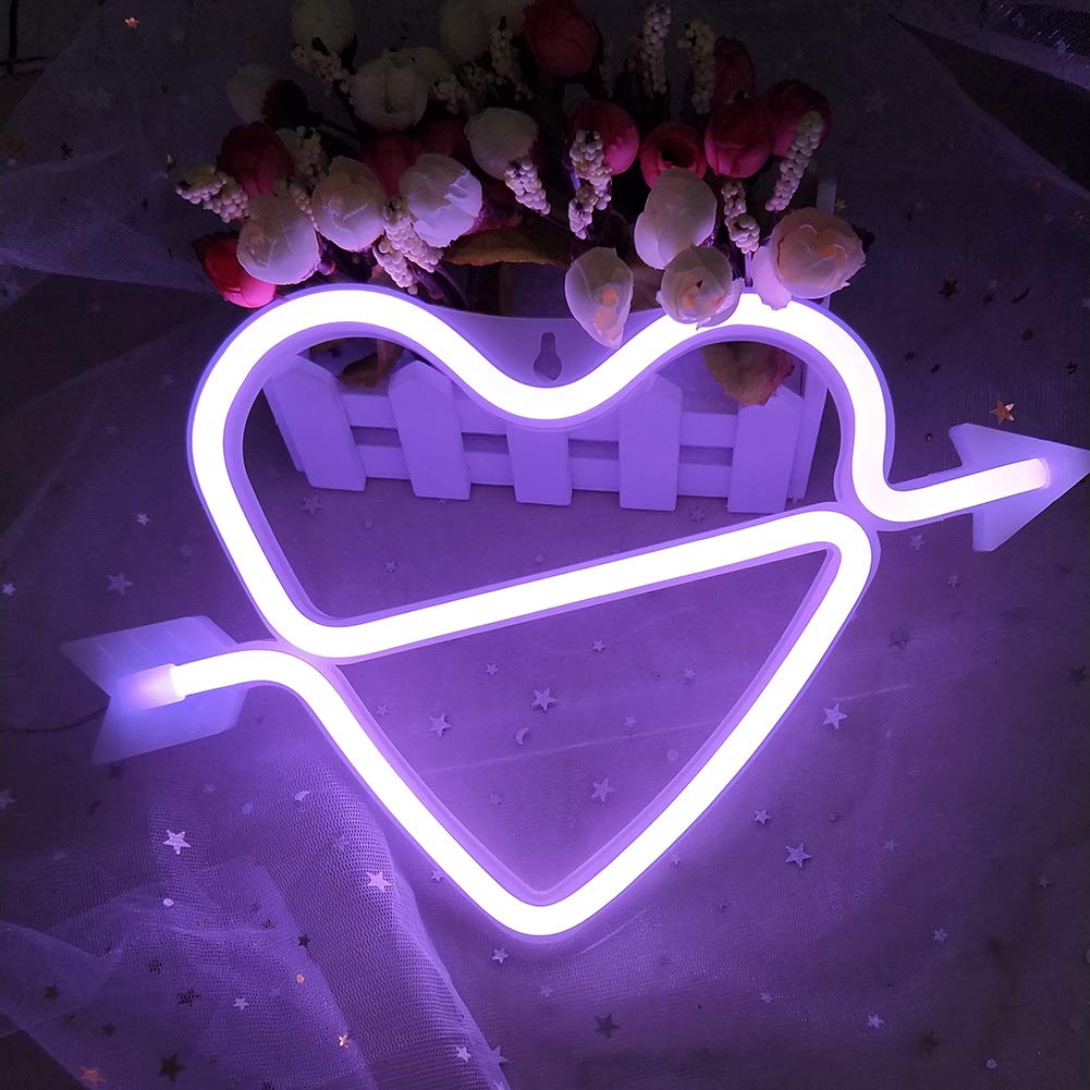Neon Heart Signs Led Neon Lights Up Sign Decorative Neon Wall